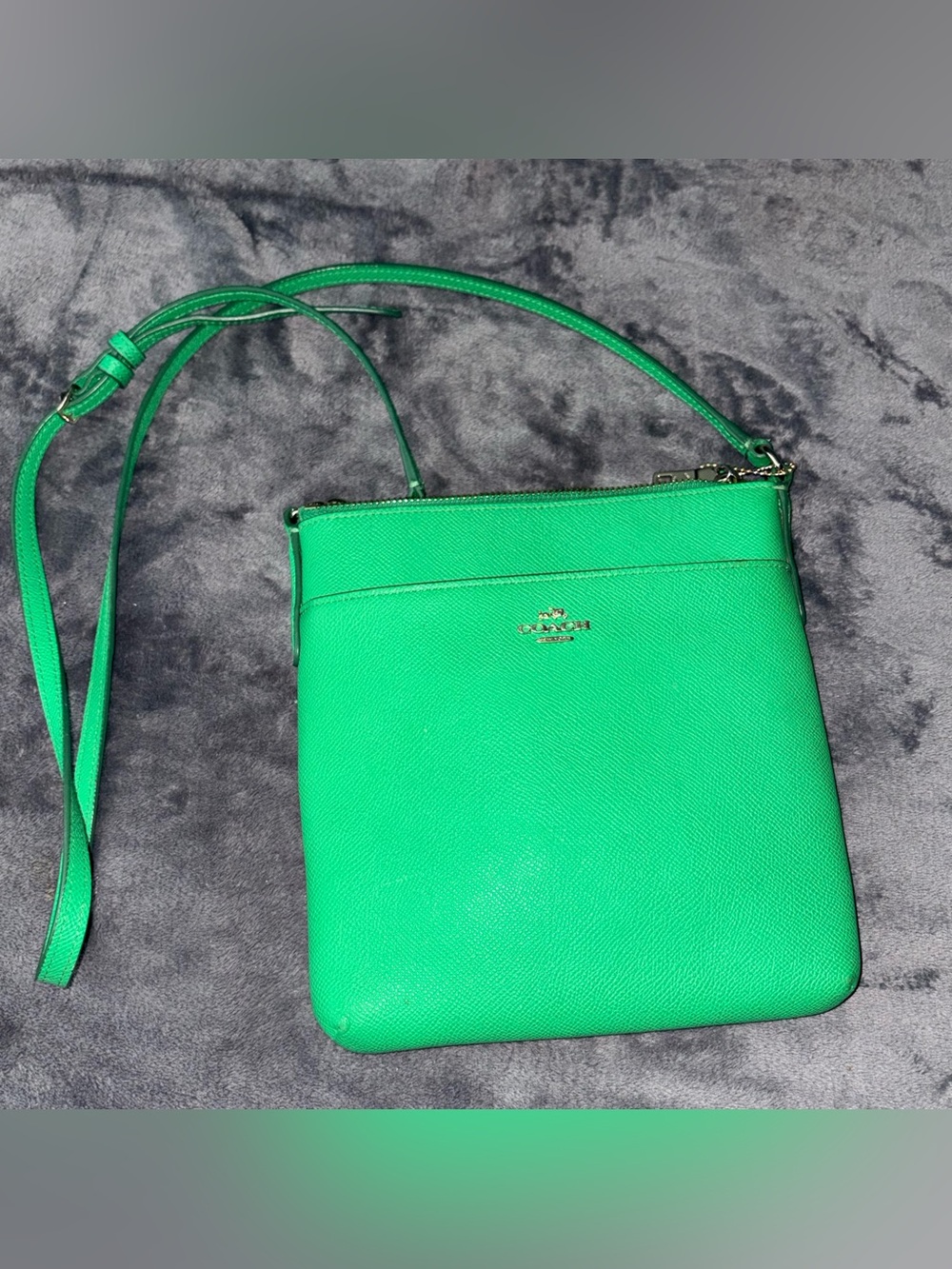 Coach Green Crossbody Pouchette with Gold Logo